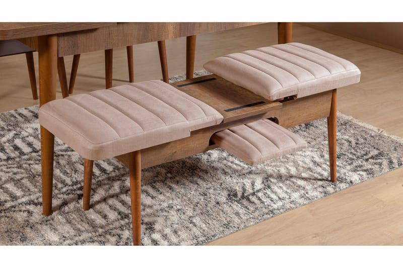 Valsot Förlängningsbar Matgrupp 129 cm - Vit/Grå - Möbler - Matplats - Matgrupp & matbord med stolar