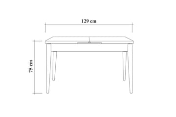 Valsot Förlängningsbar Matgrupp 129 cm - Vit/Grå - Möbler - Matplats - Matgrupp & matbord med stolar