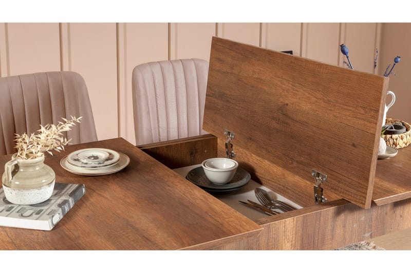 Valsot Förlängningsbar Matgrupp 129 cm - Vit/Grå - Möbler - Matplats - Matgrupp & matbord med stolar