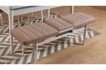 Valsot Förlängningsbar Matgrupp 129 cm - Vit/Grå - Möbler - Matplats - Matgrupp & matbord med stolar