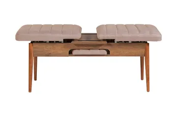 Valsot Förlängningsbar Matgrupp 129 cm - Vit/Mörkbrun - Möbler - Matplats - Matgrupp & matbord med stolar