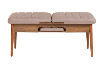 Valsot Förlängningsbar Matgrupp 129 cm - Vit/Mörkbrun - Möbler - Matplats - Matgrupp & matbord med stolar