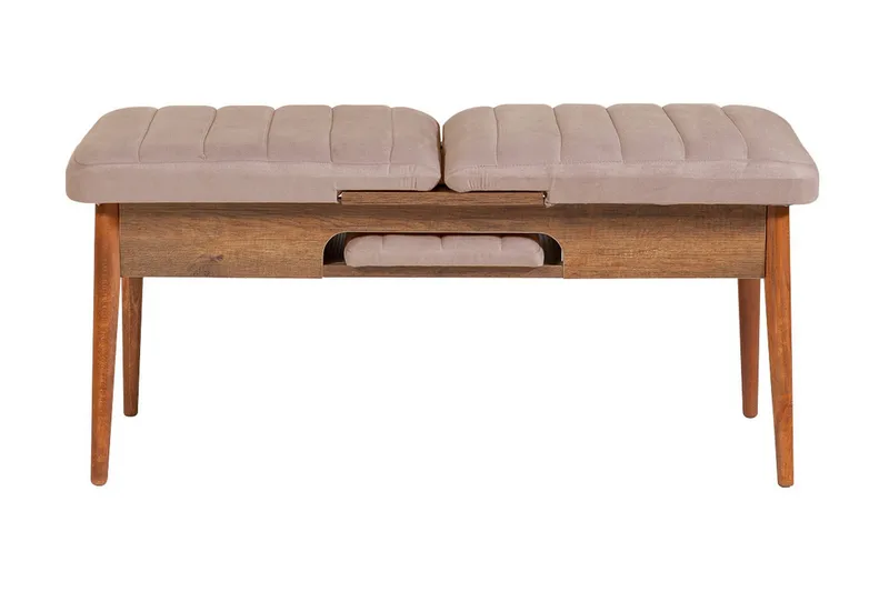 Valsot Förlängningsbar Matgrupp 129 cm - Vit/Mörkbrun - Möbler - Matplats - Matgrupp & matbord med stolar