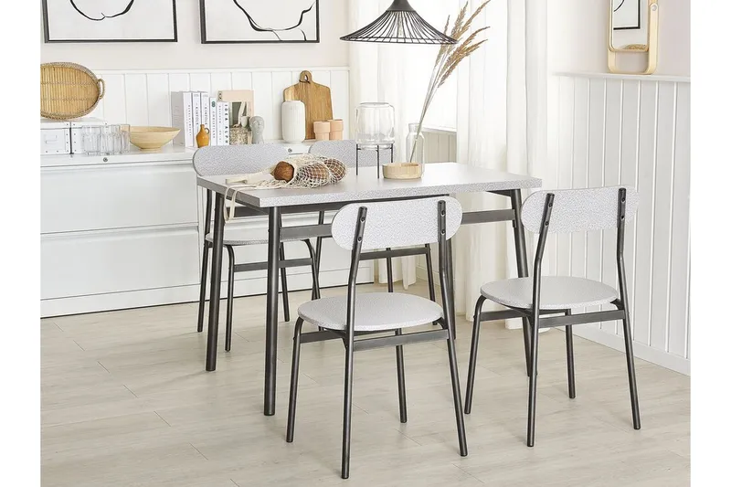 Velden Matgrupp 110 cm Inkl 4 Stolar - Grå/Svart - Möbler - Matplats - Matgrupp & matbord med stolar