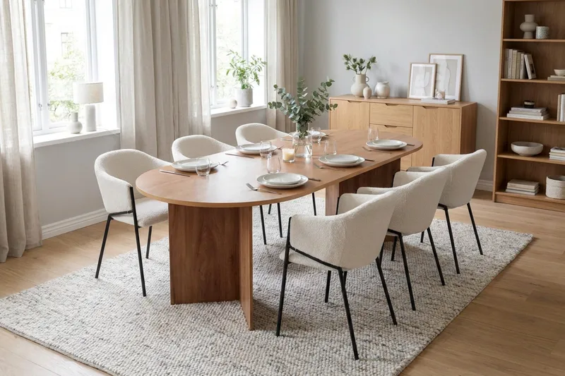 Vera Matgrupp rektangulärt 180 cm Ek med 6 Filip Matstolar - Ek - Möbler - Matplats - Matgrupp & matbord med stolar