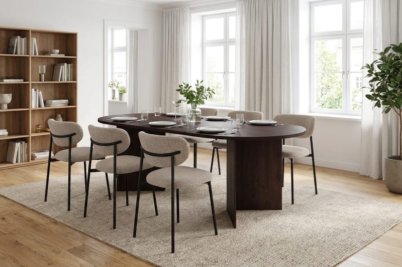 Vera Matgrupp rektangulärt 180 cm Rökt Ek med 6 Lucy Matstolar - Rökt ek - Möbler - Matplats - Matgrupp & matbord med stolar
