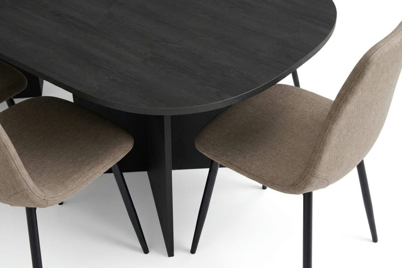 Vera Matgrupp rektangulärt 220 cm Svart med 6 Nibe Matstolar - Svart - Möbler - Matplats - Matgrupp & matbord med stolar