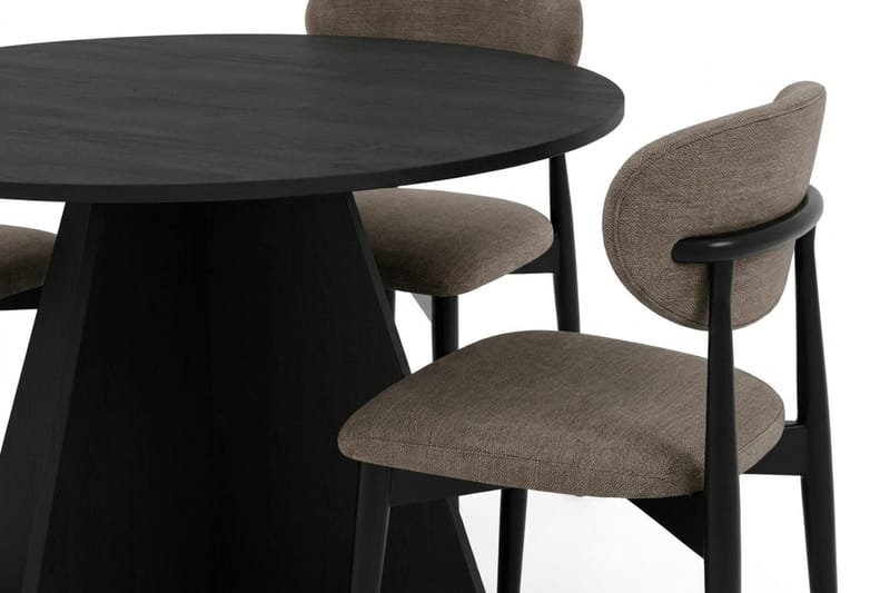 Vera Matgrupp runt 110 cm Svart med 4 Molly Matstolar - Svart - Möbler - Matplats - Matgrupp & matbord med stolar