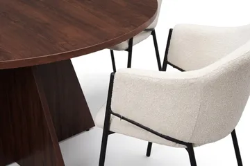 Vera Matgrupp runt 130 cm Valnöt med 6 Filip Matstolar - Valnöt - Möbler - Matplats - Matgrupp & matbord med stolar