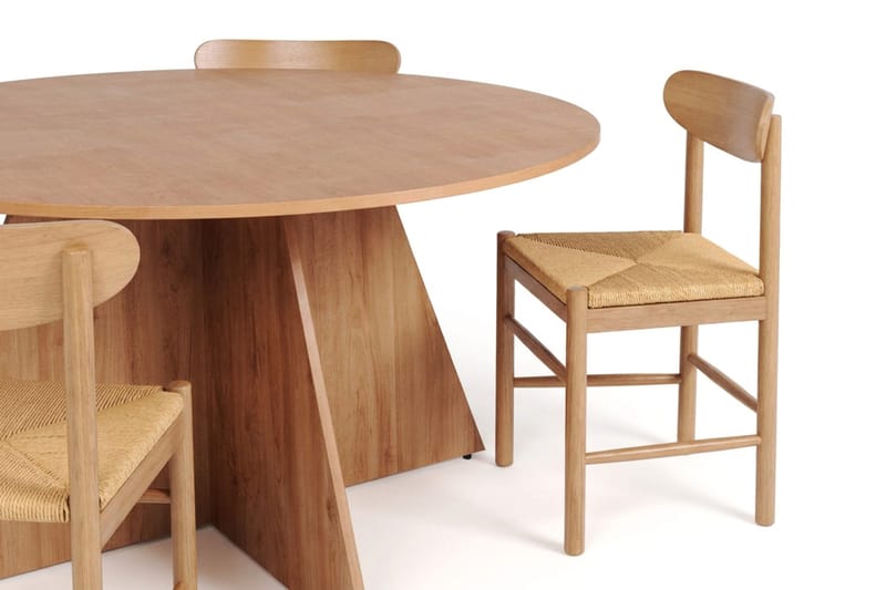Vera Matgrupp runt 150 cm Ek med 6 Malte Matstolar - Ek - Möbler - Matplats - Matgrupp & matbord med stolar
