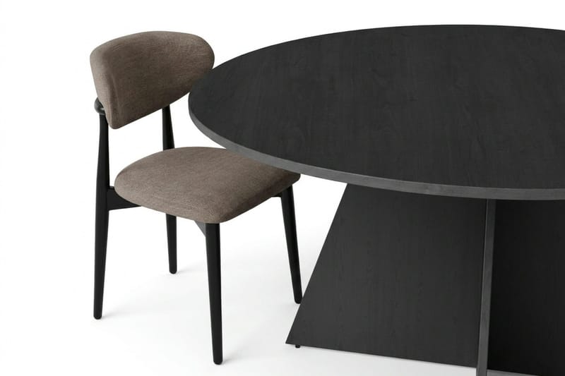 Vera Matgrupp runt 150 cm Svart med 6 Molly Matstolar - Svart - Möbler - Matplats - Matgrupp & matbord med stolar