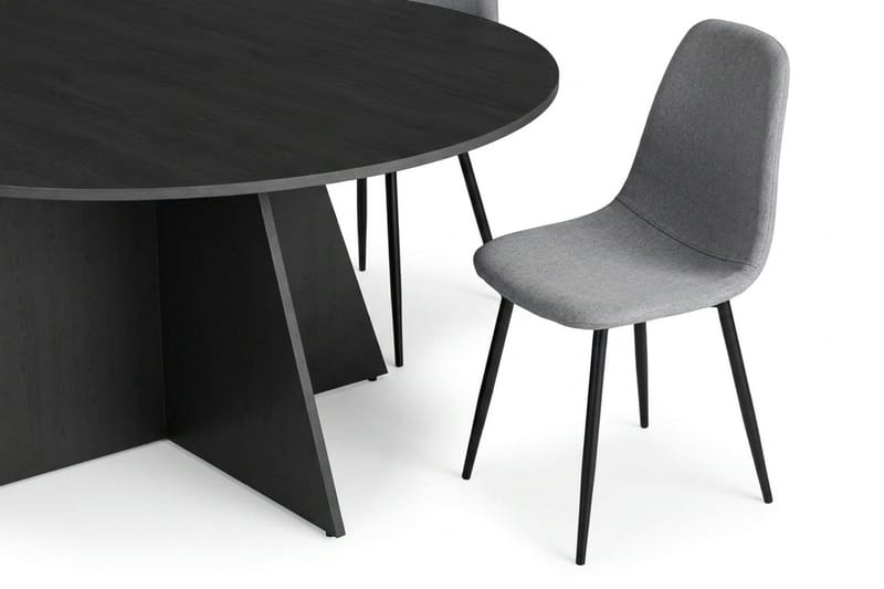 Vera Matgrupp runt 150 cm Svart med 6 Nibe Matstolar - Svart - Möbler - Matplats - Matgrupp & matbord med stolar