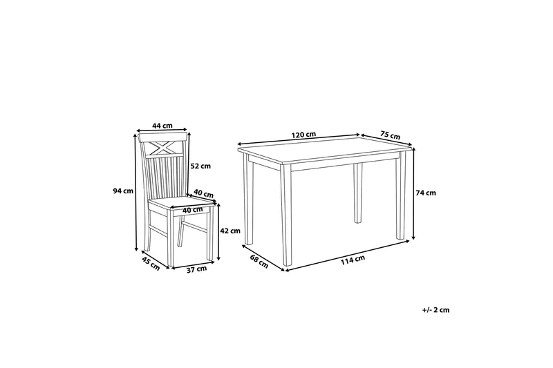 Weybourne Matgrupp med 4 Stolar - Svart - Möbler - Matplats - Matgrupp & matbord med stolar