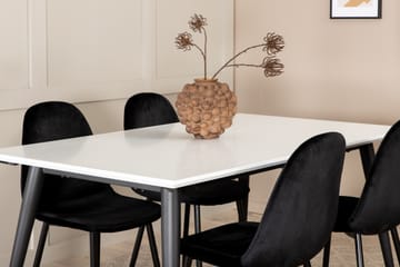 YMMIJ Förlängningsbart Bord 150 cm Vit/Svart+4 PESO Stolar - Möbler - Matplats - Matgrupp & matbord med stolar