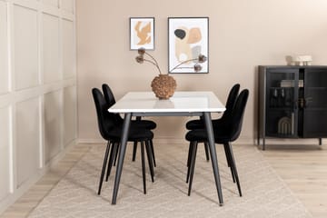YMMIJ Förlängningsbart Bord 150 cm Vit/Svart+4 PESO Stolar - Möbler - Matplats - Matgrupp & matbord med stolar