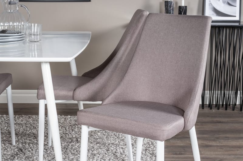 Ypas Matgrupp 120 cm inkl 4 Ludde Stolar - Vit/Grå - Möbler - Matplats - Matgrupp & matbord med stolar