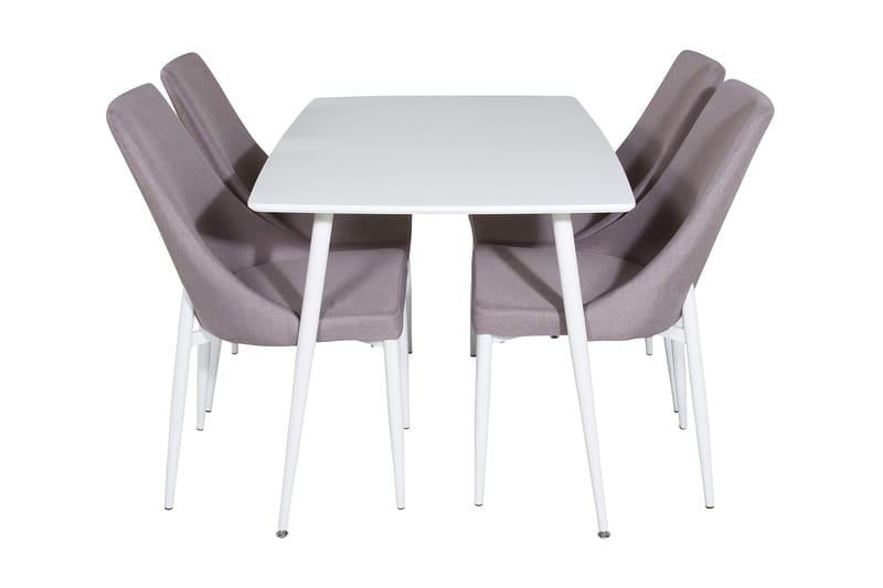 Ypas Matgrupp 120 cm inkl 4 Ludde Stolar - Vit/Grå - Möbler - Matplats - Matgrupp & matbord med stolar