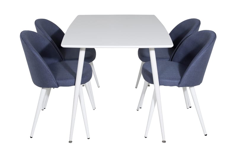 Ypas Matgrupp 120 cm inkl 4 Sedavi Stolar - Vit/Svart - Möbler - Matplats - Matgrupp & matbord med stolar