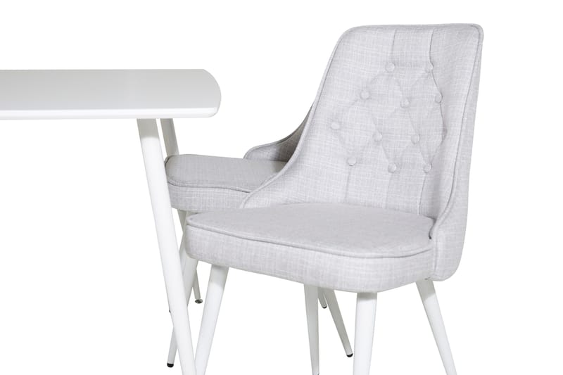 Ypas Matgrupp 120 cm inkl 4 Valera Stolar - Vit/Grå - Möbler - Matplats - Matgrupp & matbord med stolar