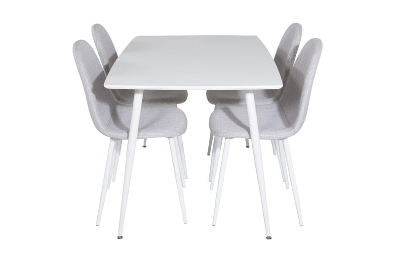Ypas Matgrupp 120 cm inkl 4 Ypas Stolar - Vit/Grå - Möbler - Matplats - Matgrupp & matbord med stolar
