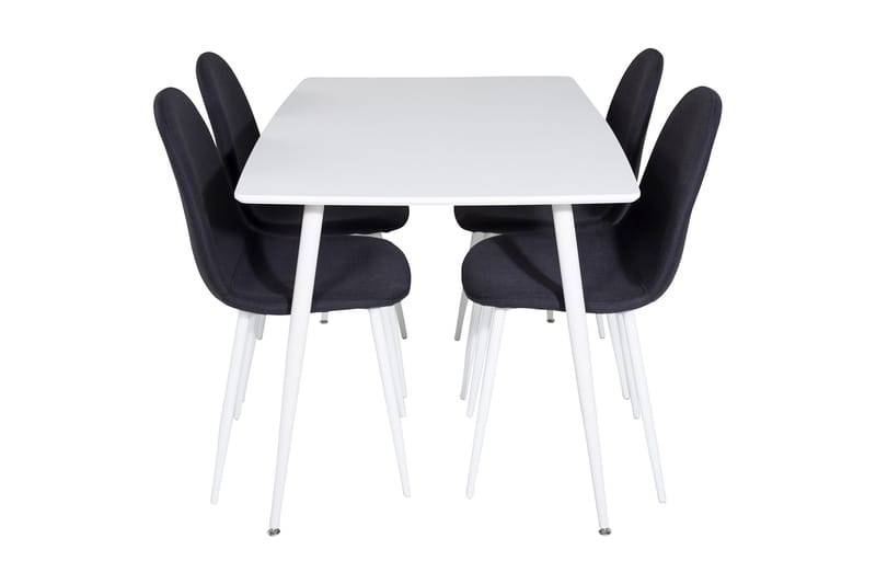 Ypas Matgrupp 120 cm inkl 4 Ypas Stolar - Vit/Svart - Möbler - Matplats - Matgrupp & matbord med stolar