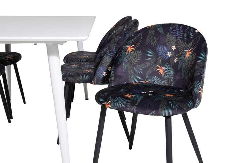 Ypas Matgrupp 180 cm inkl 6 Sedavi Stolar - Vit/Blå/Svart - Möbler - Matplats - Matgrupp & matbord med stolar