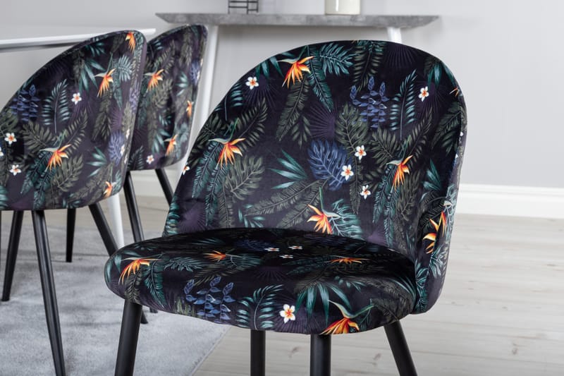 Ypas Matgrupp 180 cm inkl 6 Sedavi Stolar - Vit/Blå/Svart - Möbler - Matplats - Matgrupp & matbord med stolar