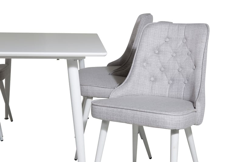 Ypas Matgrupp 180 cm inkl 6 Valera Stolar - Vit/Grå - Möbler - Matplats - Matgrupp & matbord med stolar