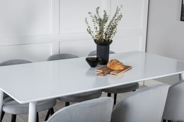 Ypas Matgrupp 180 cm inkl 6 Valeri Stolar - Vit/Grå - Möbler - Matplats - Matgrupp & matbord med stolar