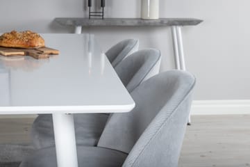 Ypas Matgrupp 180 cm inkl 6 Valeri Stolar - Vit/Grå - Möbler - Matplats - Matgrupp & matbord med stolar