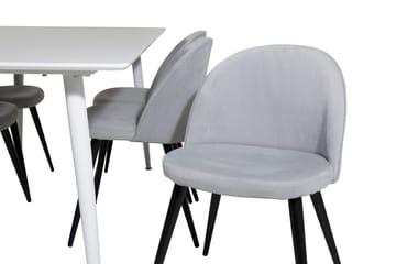 Ypas Matgrupp 180 cm inkl 6 Valeri Stolar - Vit/Grå - Möbler - Matplats - Matgrupp & matbord med stolar