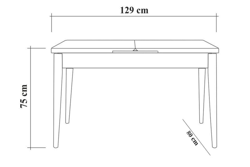 ZEDRICK Matgrupp 4 delar 75 cm Valnöt - Matgrupp & matbord med stolar