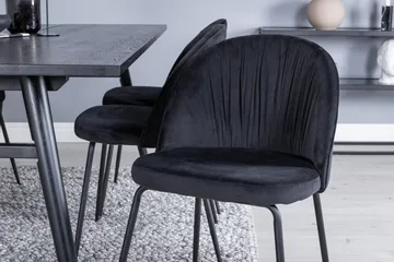 Zenazmi Förlängningsbar Matgrupp 195 cm inkl 6 Foyos Stolar - Svart - Möbler - Matplats - Matgrupp & matbord med stolar