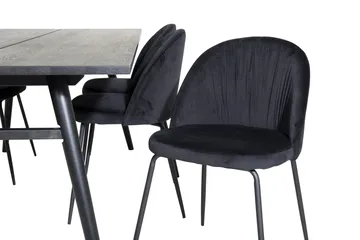 Zenazmi Förlängningsbar Matgrupp 195 cm inkl 6 Foyos Stolar - Svart - Möbler - Matplats - Matgrupp & matbord med stolar
