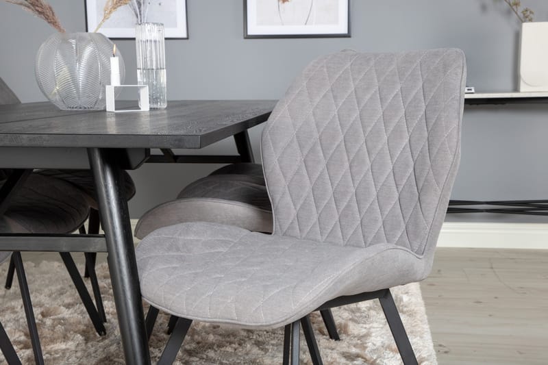 Zenazmi Förlängningsbar Matgrupp 195 cm inkl 6 Sumoas Stolar - Svart/Grå - Möbler - Matplats - Matgrupp & matbord med stolar