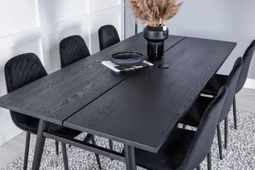 Zenazmi Förlängningsbar Matgrupp 195 cm inkl 6 Ypas Stolar - Svart - Möbler - Matplats - Matgrupp & matbord med stolar