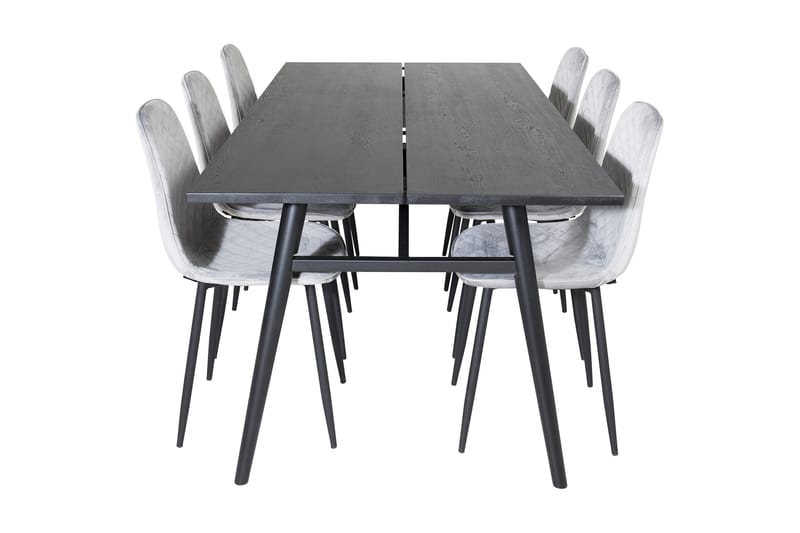 Zenazmi Förlängningsbar Matgrupp 195 cm inkl 6 Ypas Stolar - Svart/Grå - Möbler - Matplats - Matgrupp & matbord med stolar