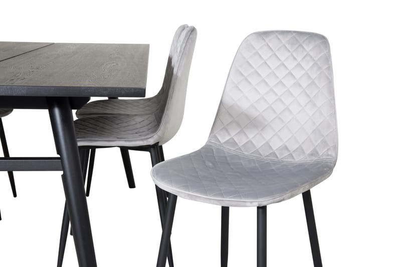 Zenazmi Förlängningsbar Matgrupp 195 cm inkl 6 Ypas Stolar - Svart/Grå - Möbler - Matplats - Matgrupp & matbord med stolar
