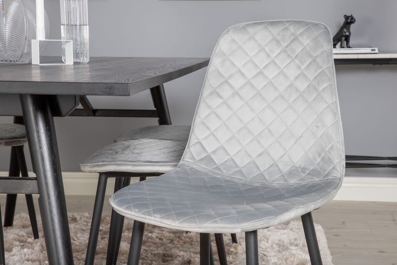 Zenazmi Förlängningsbar Matgrupp 195 cm inkl 6 Ypas Stolar - Svart/Grå - Möbler - Matplats - Matgrupp & matbord med stolar