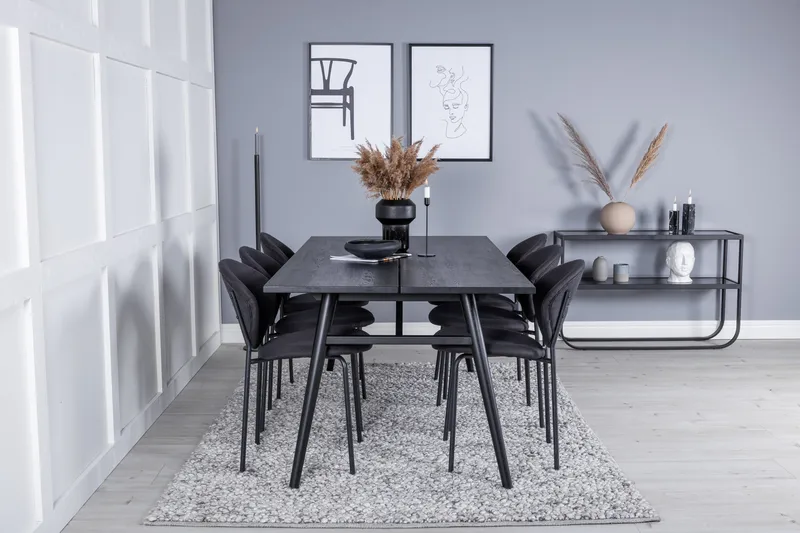 Zenazmi Matbord 195 cm med 6 st Moncoll Matstol