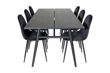 Zenazmi Matgrupp 195 cm inkl 6 Pontus Stolar - Svart - Möbler - Matplats - Matgrupp & matbord med stolar