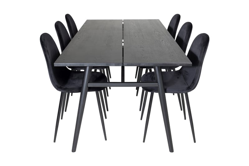 Zenazmi Matgrupp 195 cm inkl 6 Pontus Stolar - Svart - Möbler - Matplats - Matgrupp & matbord med stolar