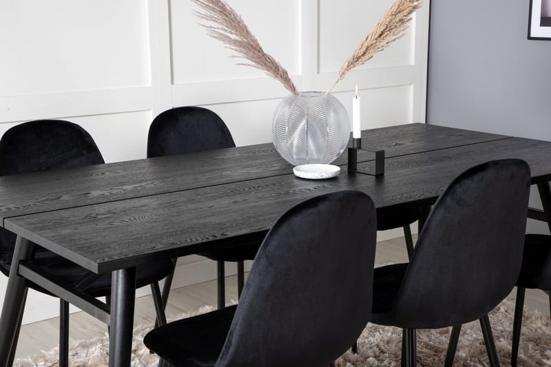 Zenazmi Matgrupp 195 cm inkl 6 Pontus Stolar - Svart - Möbler - Matplats - Matgrupp & matbord med stolar