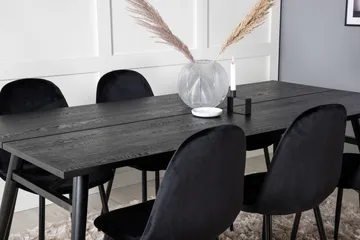 Zenazmi Matgrupp 195 cm inkl 6 Pontus Stolar - Svart - Möbler - Matplats - Matgrupp & matbord med stolar