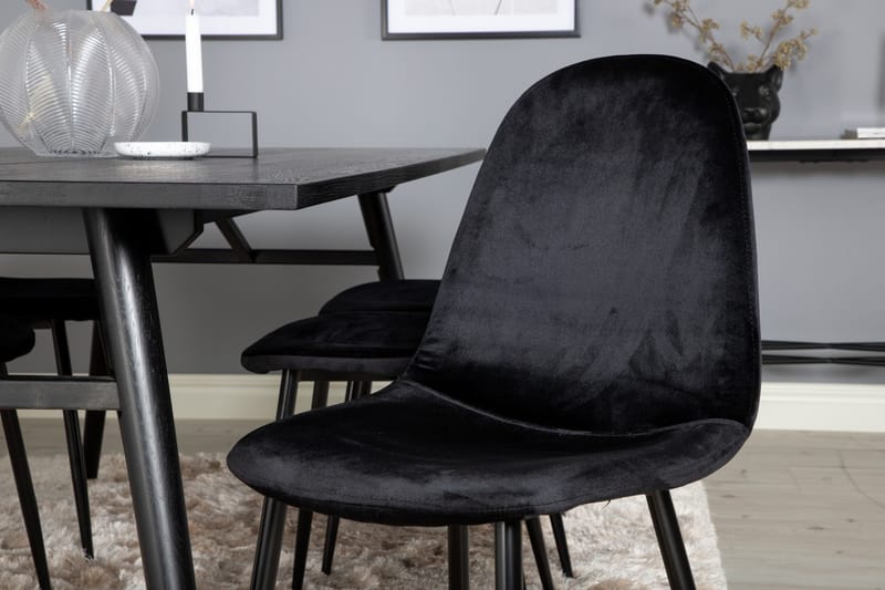 Zenazmi Matgrupp 195 cm inkl 6 Pontus Stolar - Svart - Möbler - Matplats - Matgrupp & matbord med stolar