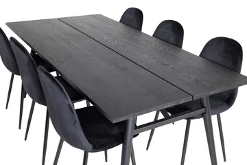 Zenazmi Matgrupp 195 cm inkl 6 Pontus Stolar - Svart - Möbler - Matplats - Matgrupp & matbord med stolar