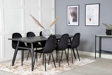 Zenazmi Matgrupp 195 cm inkl 6 Pontus Stolar - Svart - Möbler - Matplats - Matgrupp & matbord med stolar