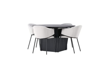 Matilda Matbord Förlängningsbar 130/180 cm med 4 Evelina Karmstol - Möbler - Matplats - Matgrupp & matbord med stolar