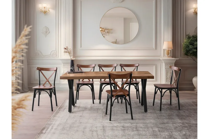 Matlerd Matbord 180 cm Rektangulär - Valnöt - Möbler - Matplats - Matbord & köksbord