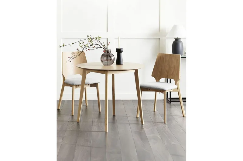 Matsalsstol Abee set om 2 Grå-Ljust Trä - Grå-Ljust Trä - Möbler - Matplats - Matstol & köksstol